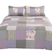 THÉOLINE LILAC PATCHWORK QUILT SET-100% cotton